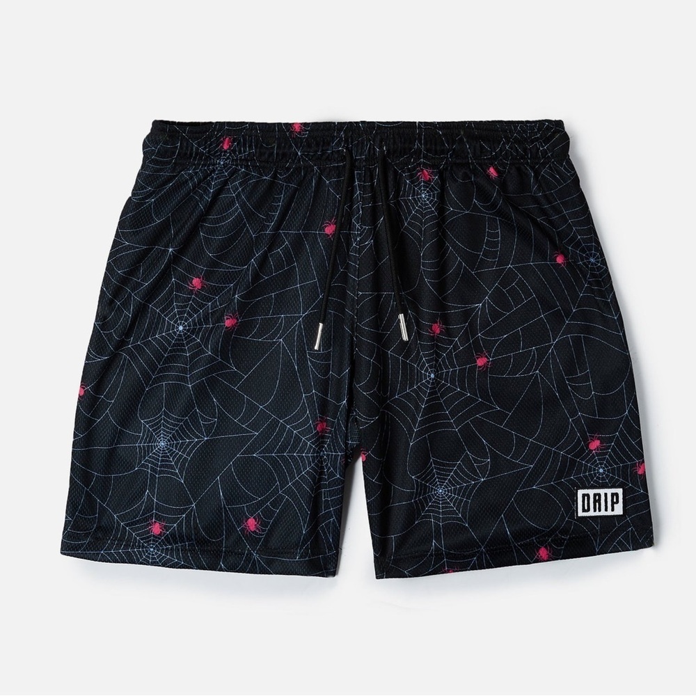 The DRIP SHOP Dark Web Shorts Boys XXL 16 2XL Spiderwebs Pink Spiders Basketball - Picture 7 of 9